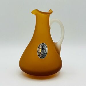 Vintage Pilgrim Glass Frosted Satin Amber Small Pitcher